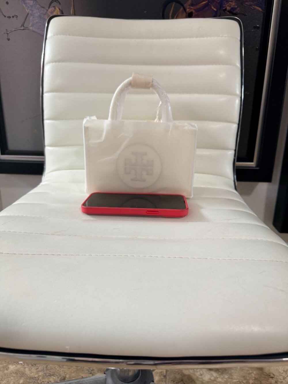NWT Tory Burch SMALL ELLA BIO TOTE - Warm White 2-WAY - Picture 10 of 13